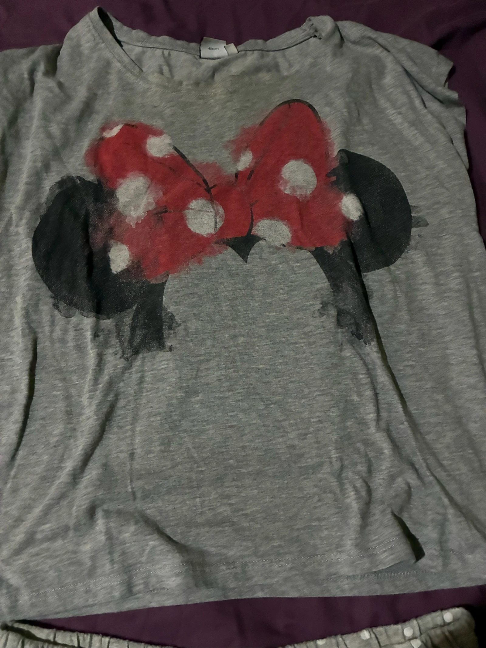 Grijze Minnie Disney pyjama met witte stippen, korte broek, maat T38/40, comfortabel – photo 4